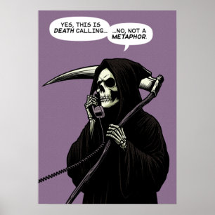 Todesmetapher für grimmige Sensenmann Poster