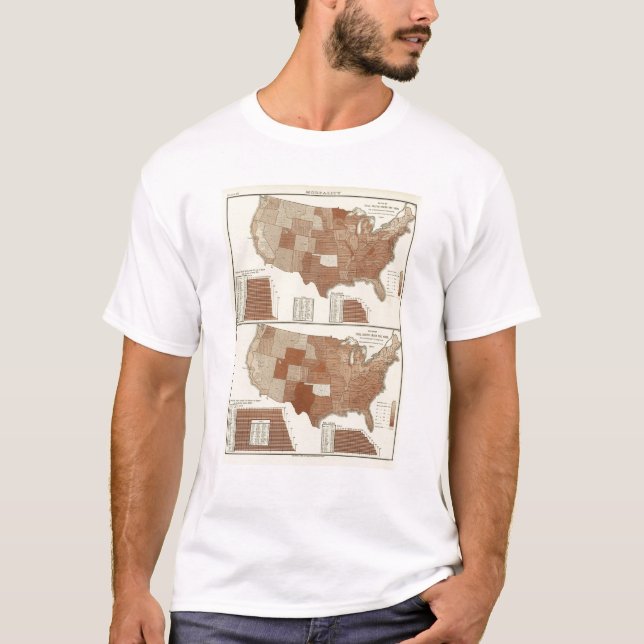 Todesstatistische Karte T-Shirt (Vorderseite)