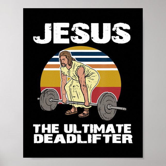 Todesstoß Jesus I Christlich Weightlift Funny Way Poster (Vorne)