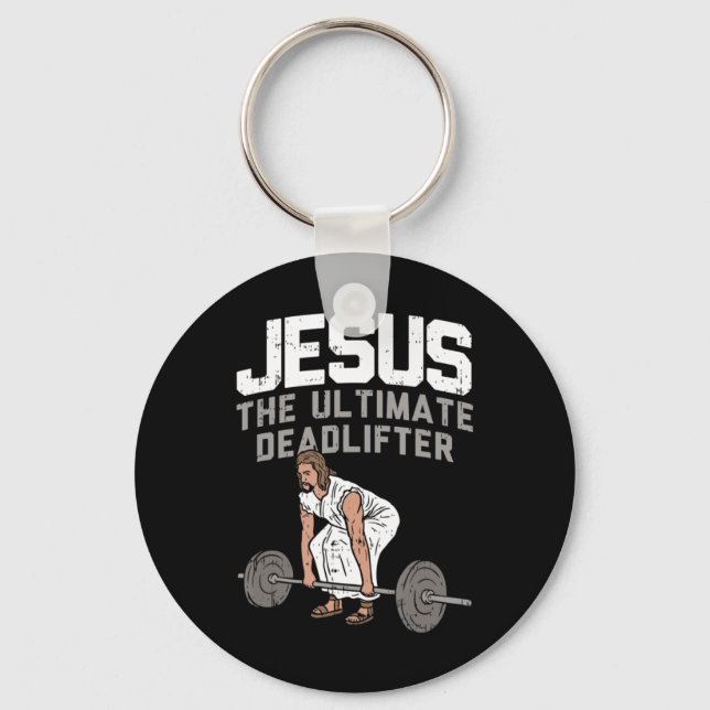 Todesstoß Jesus I Christlich Weightlift Funny Way Schlüsselanhänger (Vorderseite)