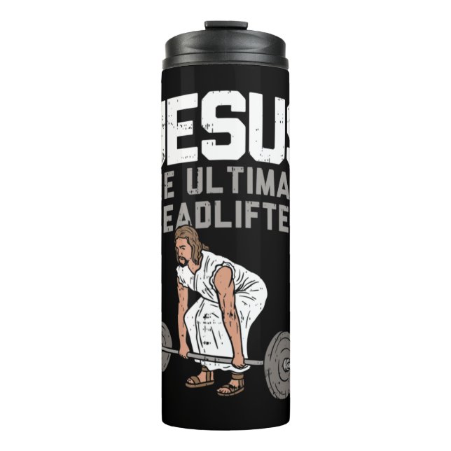 Todesstoß Jesus I Christlich Weightlift Funny Way Thermosbecher (Vorderseite)