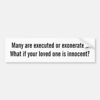 Todesstrafe und Unschulds-Autoaufkleber Autoaufkleber