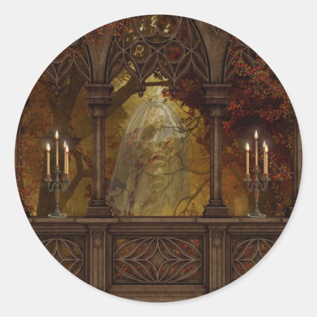 Todgezeichnete Halloween-Sticker Runder Aufkleber (Vorderseite)