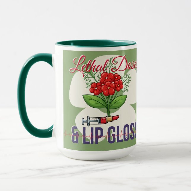Tödliche Dosen & Lipgloss - Lustiges medizinisches Tasse (Links)