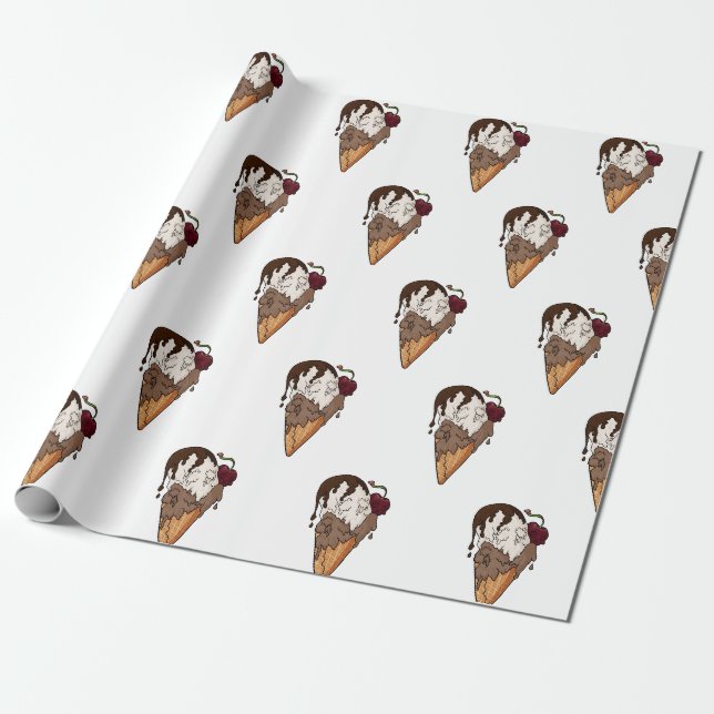 Tödlicher süßer, klassischer Schädeleis Geschenkpapier (Ungerollt)