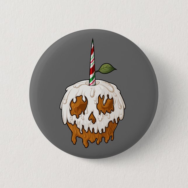 Tödlicher Sweet Caramel Apple Skull Button (Vorderseite)
