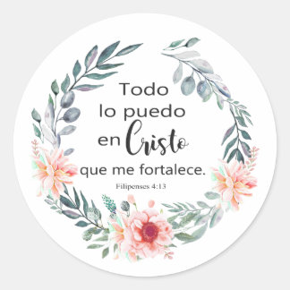 Todo lo puedo en cristo que me fortalece runder aufkleber
