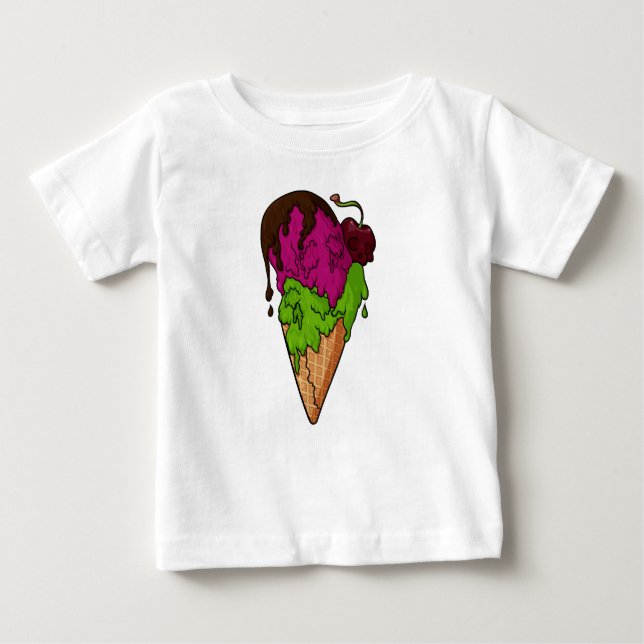 Todsüße Berry Skull Ice Cream Baby T-shirt (Vorderseite)