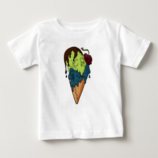Todsüße Mystery Skull Ice Cream Baby T-shirt (Vorderseite)