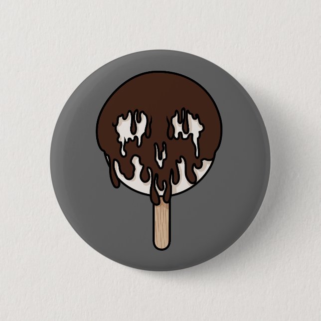 Todsüße Schokolade Schädeleis Pop Button (Vorderseite)