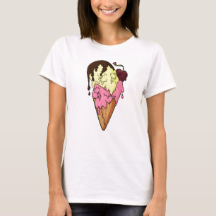 Todsüße Strawberry n' Banana Skull Ice Creme T-Shirt