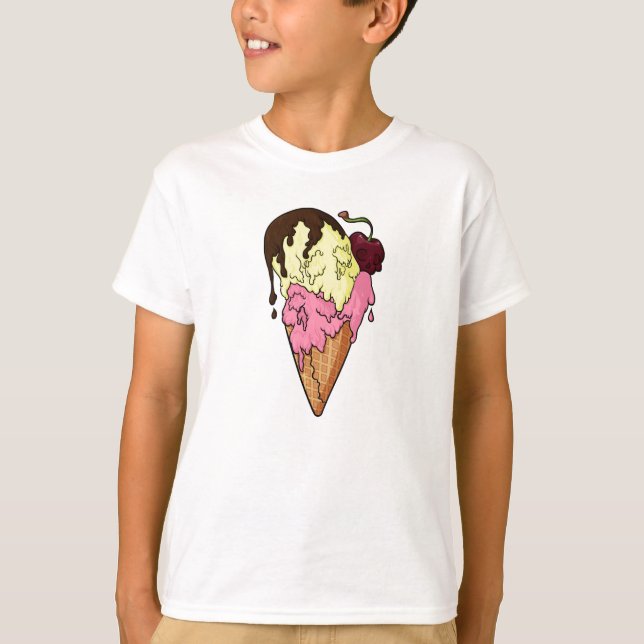 Todsüße Strawberry n' Banana Skull Ice Creme T-Shirt (Vorderseite)