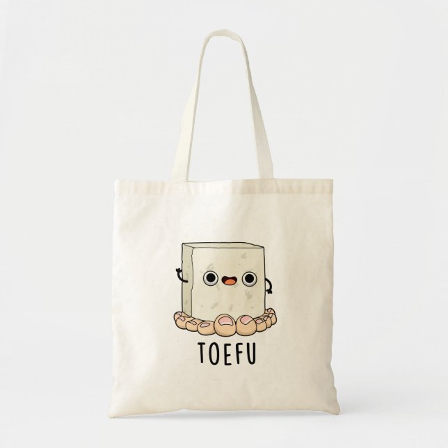 Toe-fu Funny Tofu Pun Tragetasche (Vorne)