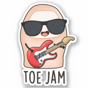 Toe Jam Funny Big Toe Music Pun Aufkleber