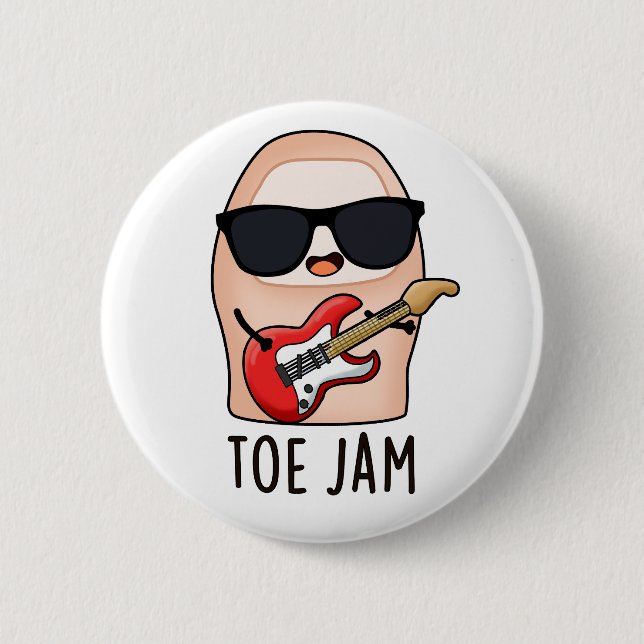Toe Jam Funny Big Toe Music Pun Button (Vorderseite)