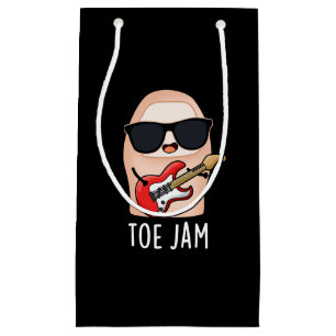 Toe Jam Funny Big Toe Music Pun Dark BG Kleine Geschenktüte