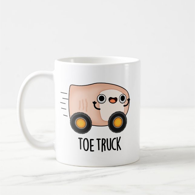 Toe Truck Funny Anatomy Body Parts Pun Kaffeetasse (Links)