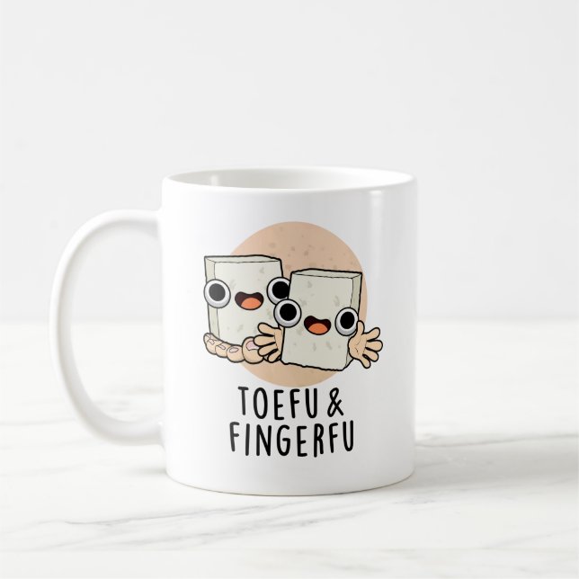 Toefu Fingerfu Funny Food Tofu Pub Kaffeetasse (Links)