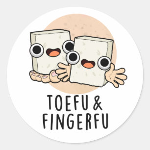 Toefu Fingerfu Funny Food Tofu Pub Runder Aufkleber
