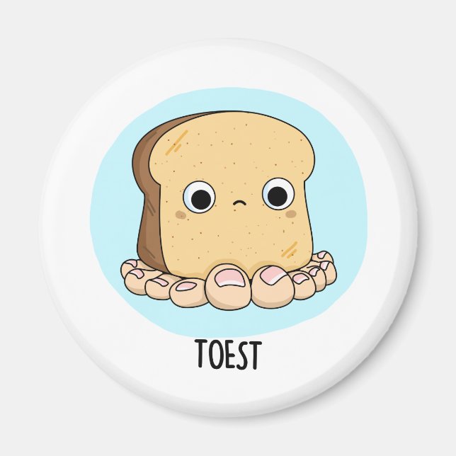 Toest Funny Toast mit Zehen Puff Magnet (Vorne)