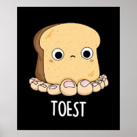 Toest Funny Toast mit Zehen Pun Dark BG