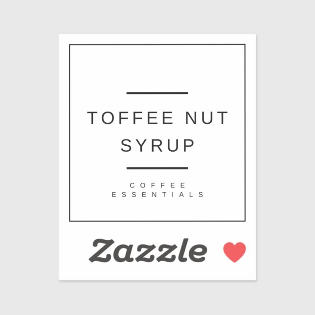 Toffee Nut Sirup Sticker (Blatt)