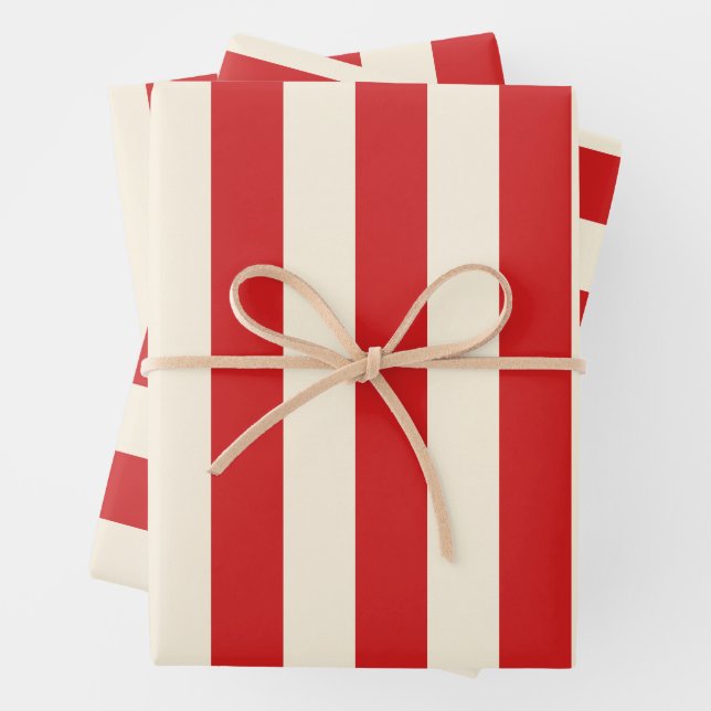 Tofu Cream Postbox Rote Streifen Geschenkpapier Set (Beispiel)