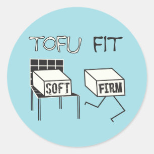 Tofu Fit Lustige Laufende Tofu-Soja-Themen-Aufkleb Runder Aufkleber