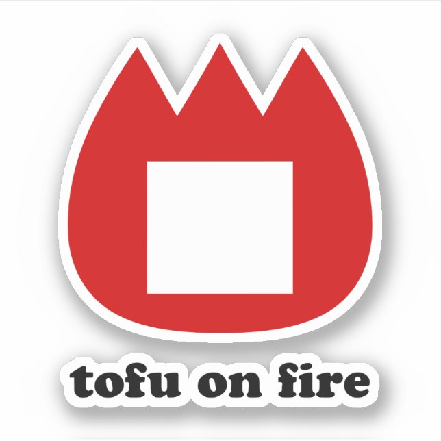 📛 Tofu in Brand Aufkleber (Vorderseite)