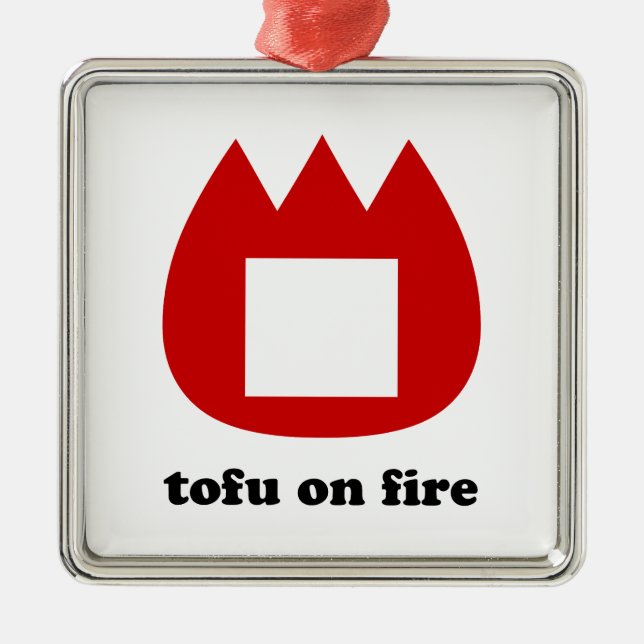 📛 Tofu in Brand Ornament Aus Metall (Vorne)