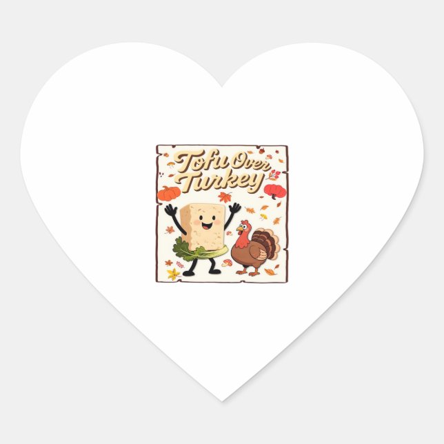 Tofu Over Turkey Classic T-Shirt Herz-Aufkleber (Vorderseite)
