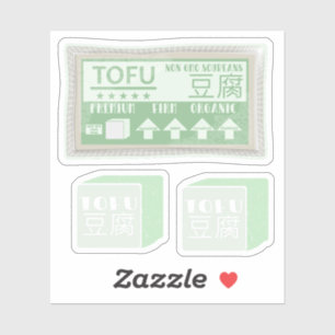 Tofu Pop Art Lebensmittelverpackung Aufkleber