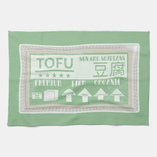 Tofu Pop Art Lebensmittelverpackung Geschirrtuch