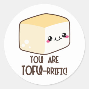 Tofu-rrific Emoji Runder Aufkleber
