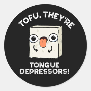 Tofu. Sie sind Zungendepressiva Nahrungsquelle dun Runder Aufkleber