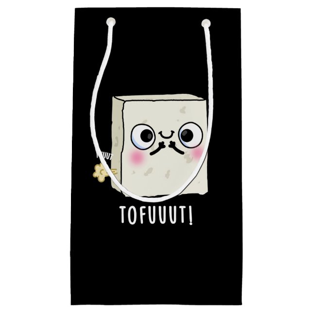 Tofuuut Funny Farting Tofu Pun Dark BG Kleine Geschenktüte (Vorderseite)