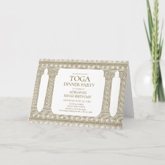 Toga-Geburtstags-Dinnerparty mit eleganten Säulen Einladung