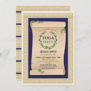 Toga Party Ancient Roman Geburtstag Ivy Scroll Einladung
