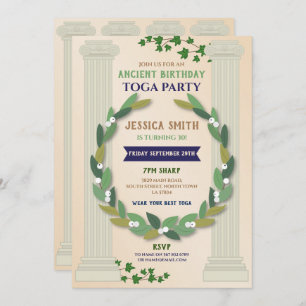 Toga Party Birthday Ivy Scroll Altes römisches Einladung