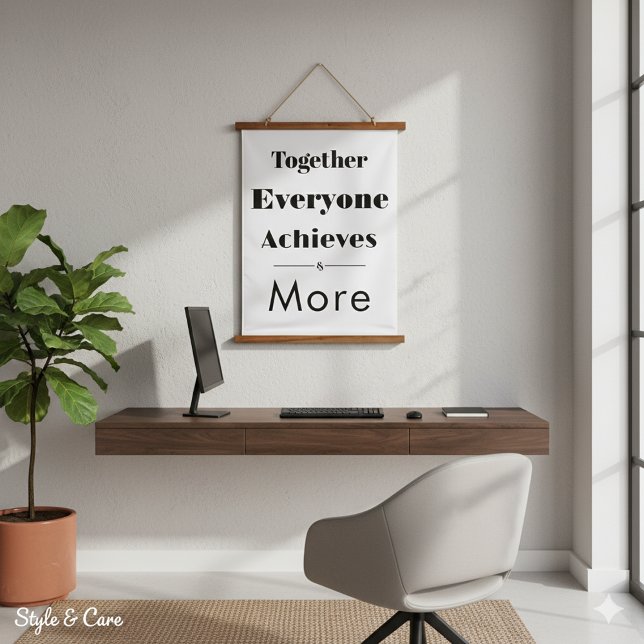 Together Everyone Achieves More - Wandteppich Mit Holzrahmen (Together Everyone Achieves More - Hanging Tapestry)