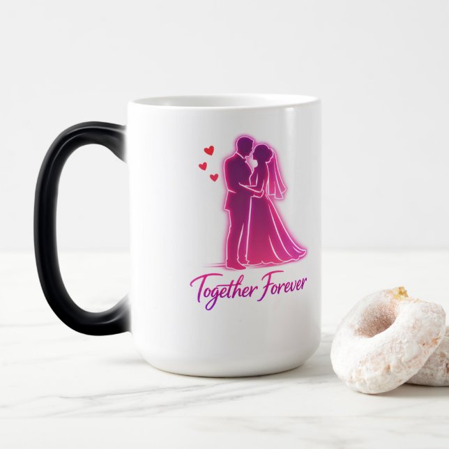 Together Forever Love Mug – Cute Romantic Gift for Verwandlungstasse (Mit Donut)