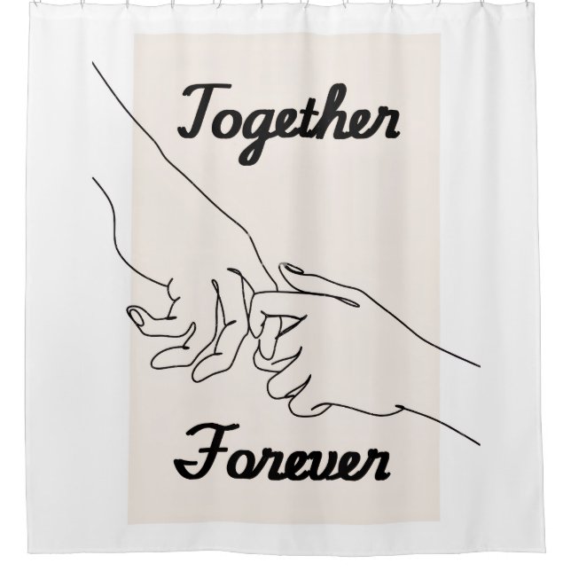 Together Forever Minimalist Line Art Shower Curtai Duschvorhang (Vorderseite)
