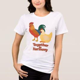 Together in Harmony – Peaceful Rooster and Hen Wom Tri-Blend Shirt