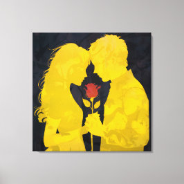 Together in Love- Romantic Love Illustration Leinwanddruck