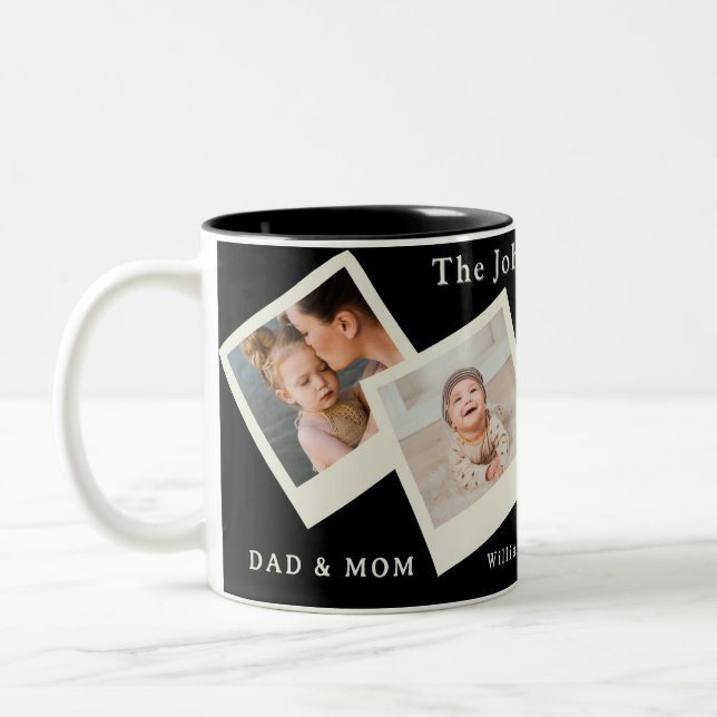 Together Is Everything – Family Photo Collage Mug Zweifarbige Tasse (Links)