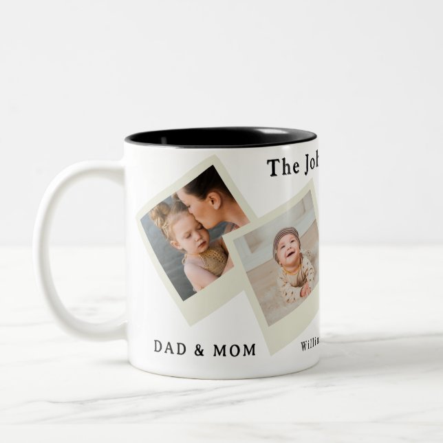 Together Is Everything – Family Photo Collage Mug Zweifarbige Tasse (Links)