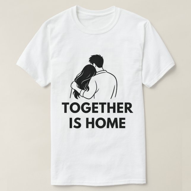 Together Is Home Minimal Couple Mens T Shirt (Design vorne)