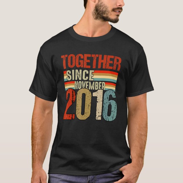 Together Since Couple 2016 Matching Relationship T-Shirt (Vorderseite)