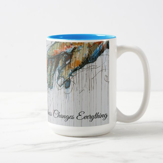 Together We Rise Kaffeetasse – Abstrakte helfende  (Rechts)