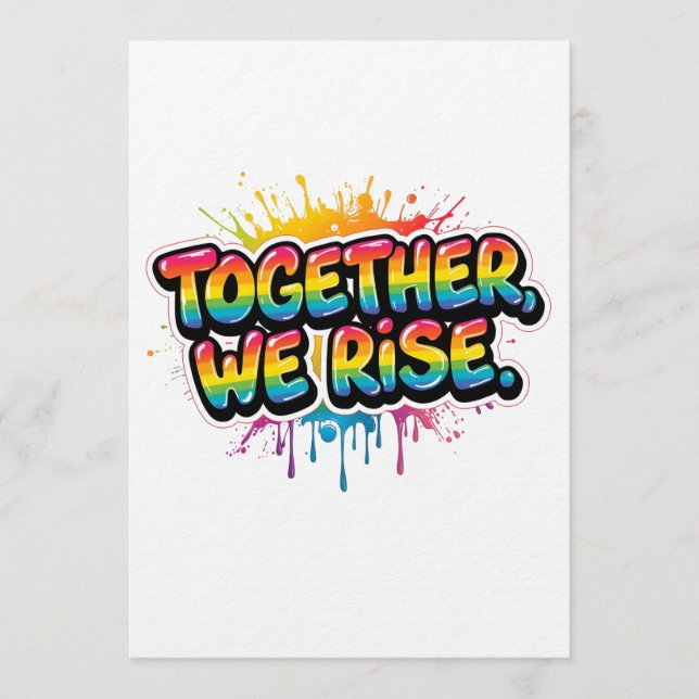 Together We Rise Rainbow Quote Design Einladung (Vorderseite)